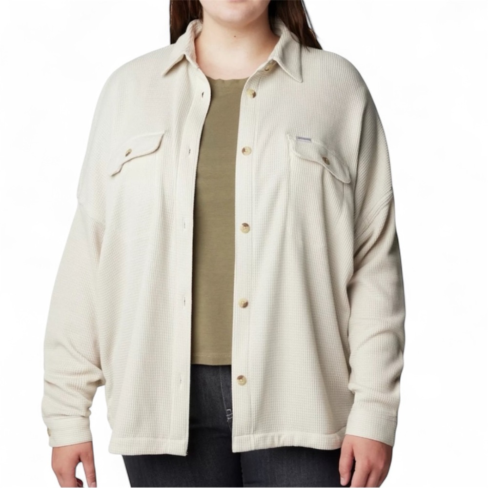 Columbia Women's Holly Hideaway Waffle Shirt Jacket - Relaxed Fit - Size XXL